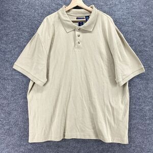 New Knightsbridge Polo Shirt Men 2X Big Beige 1/2 Button Collared Short Sleeve